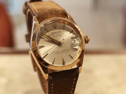 Rolex Date Ref.6624 in Oro Rosa 31mm