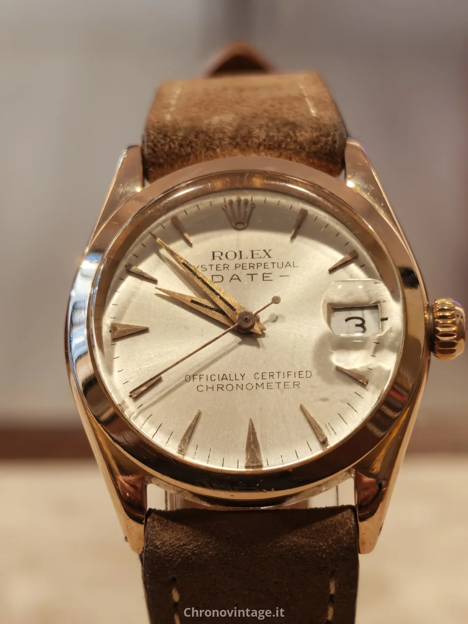 Rolex Date Ref.6624 in Oro Rosa 31mm