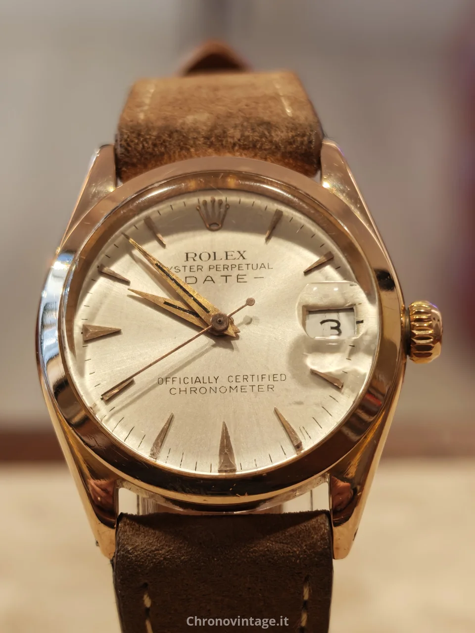 Rolex Date Ref.6624 in Oro Rosa 31mm