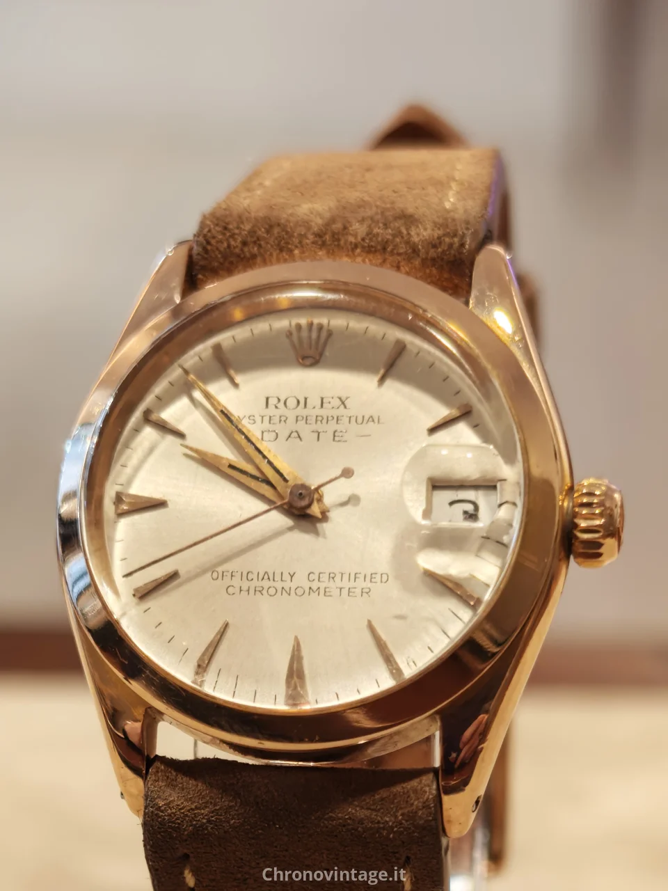Rolex Date Ref.6624 in Oro Rosa 31mm