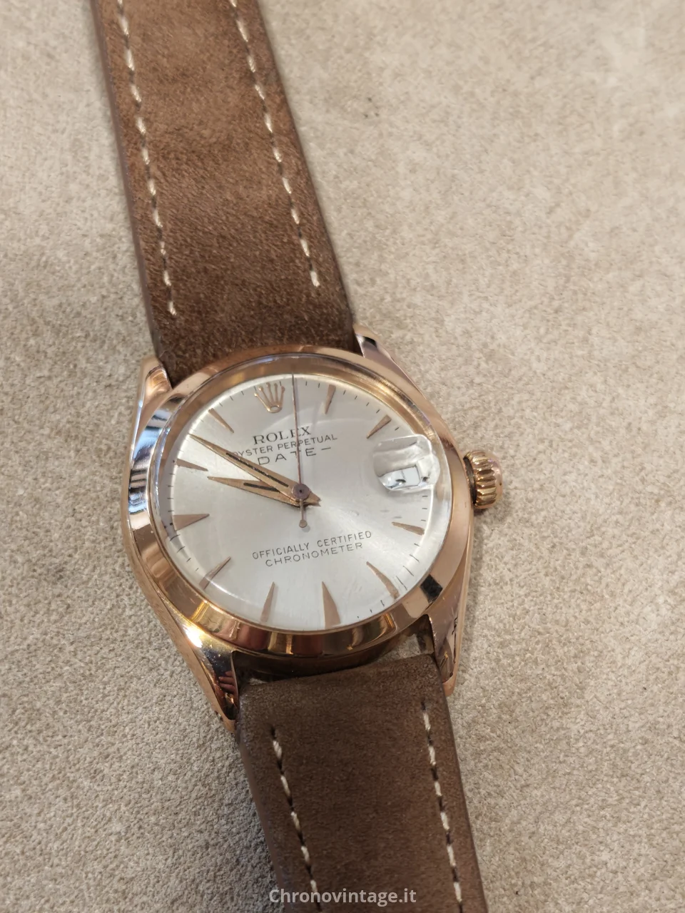 Rolex Date Ref.6624 in Oro Rosa 31mm